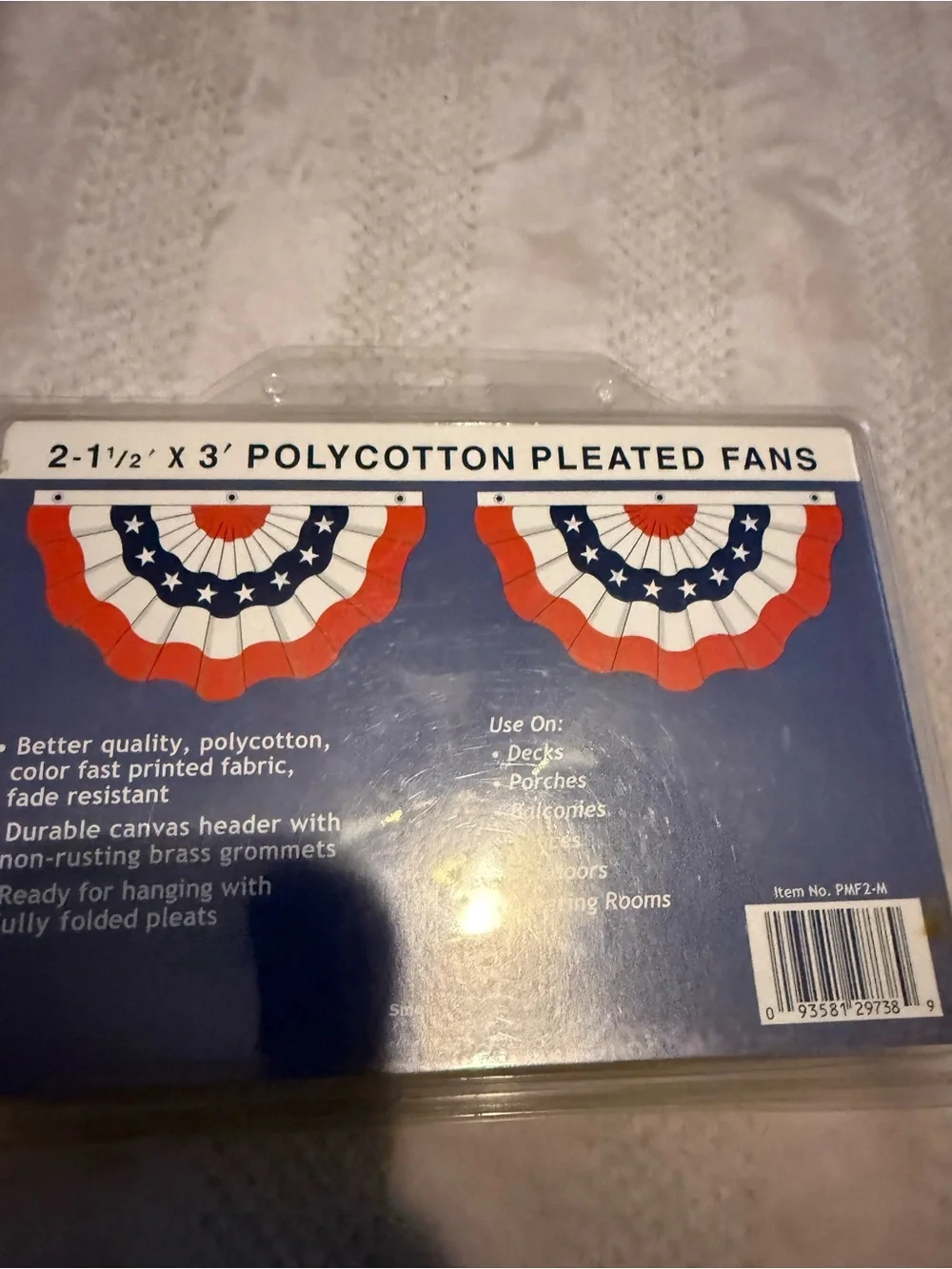 Polycotton Pleated Fans - Patriotic Red/White/Blue - C.V. LLP